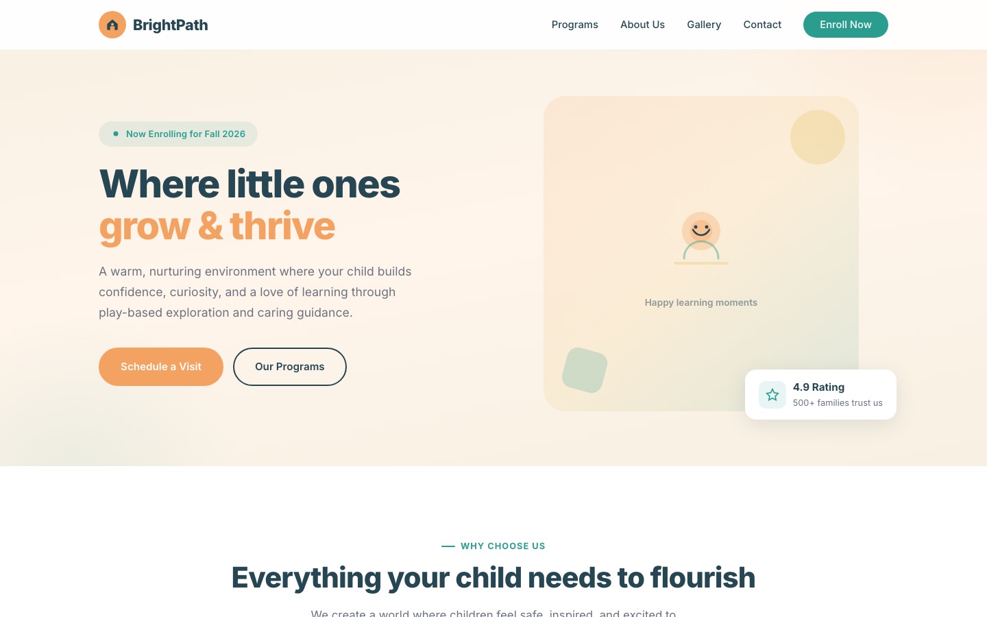 BrightPath Daycare brand and website