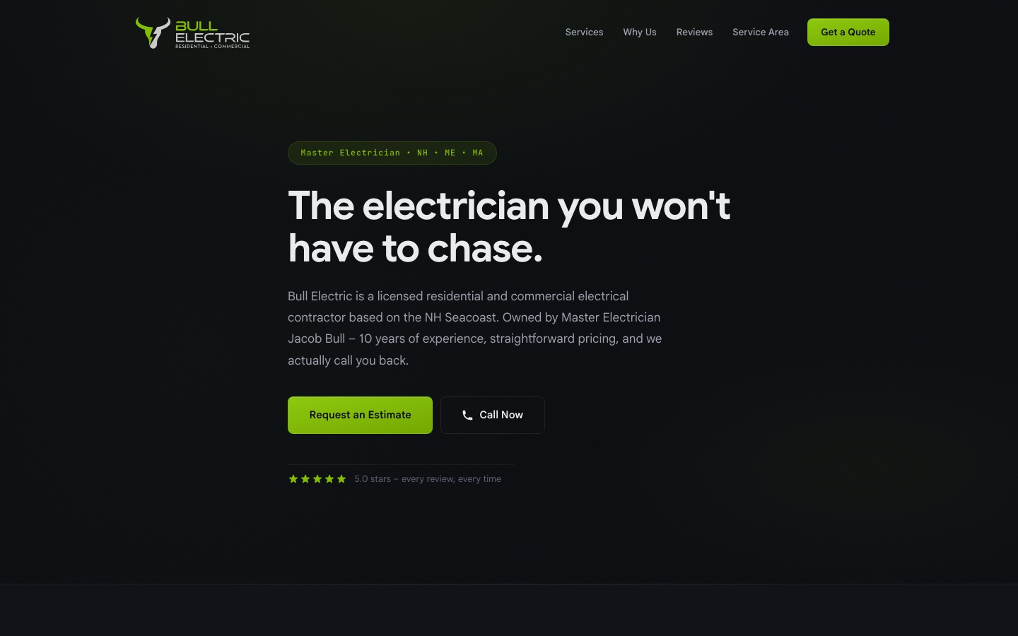 Bull Electric contractor website