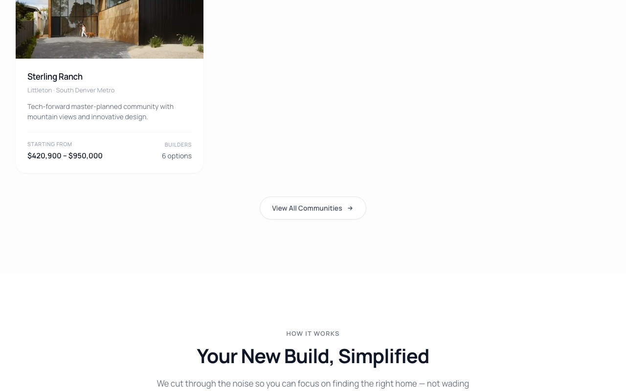 Colorado New Build Navigator key differentiators and builder insights